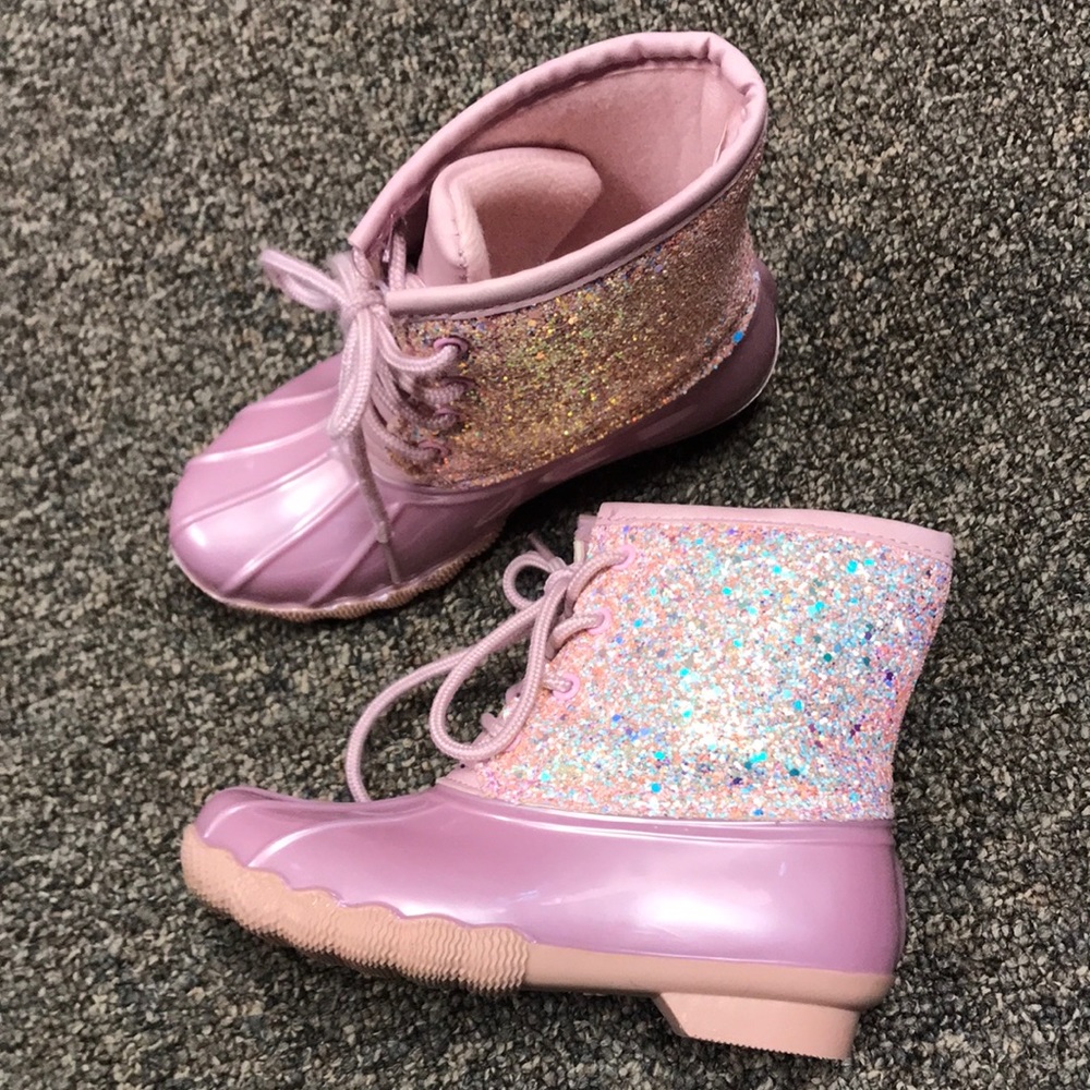 Little Girls Pink Sparkle Jessica Carlyle Winter Snow Duck Boots size 13